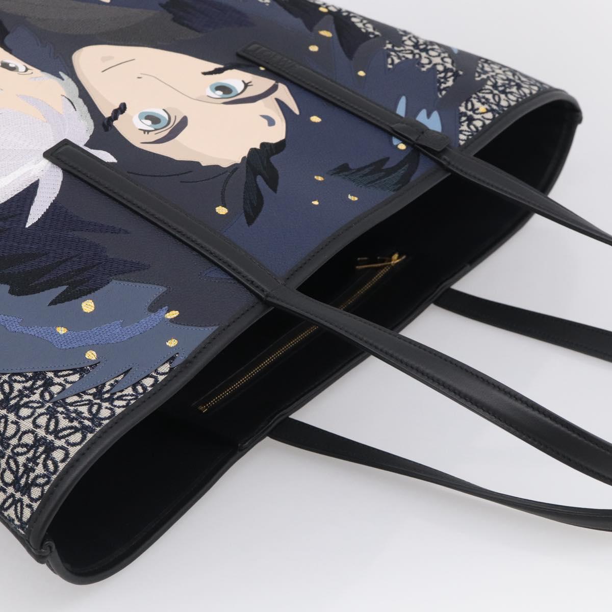 LOEWE x Studio Ghibli Howl Sophie Tote Bag Leather Canvas Black Auth 212784SM