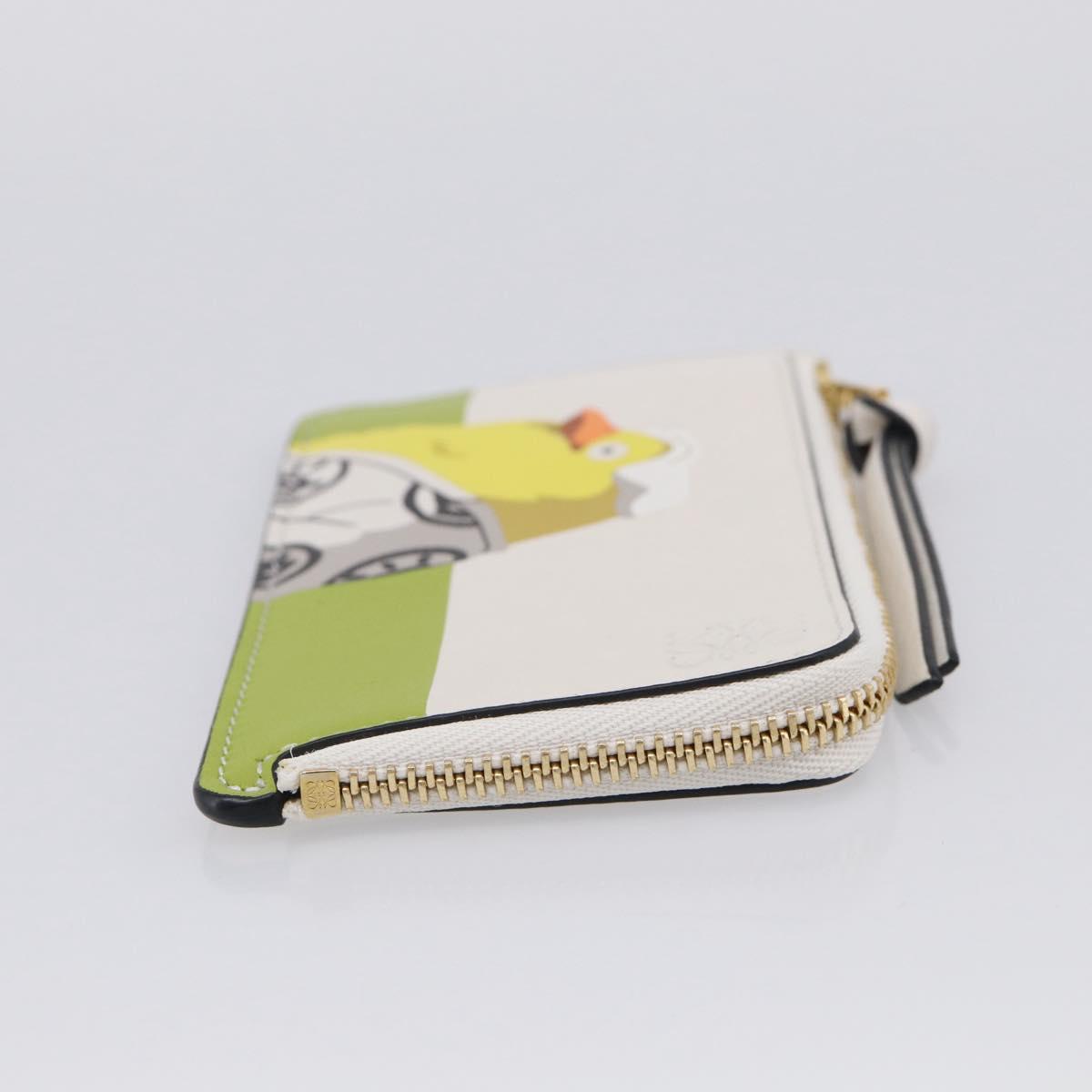LOEWE x Studio Ghibli Otorisama Card Case Leather White Gold Auth 212785SM