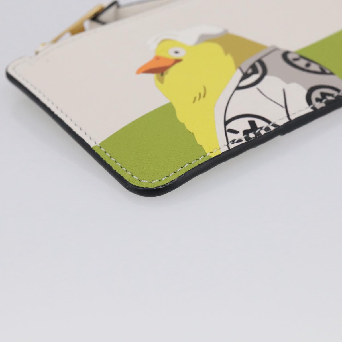 LOEWE x Studio Ghibli Otorisama Card Case Leather White Gold Auth 212785SM