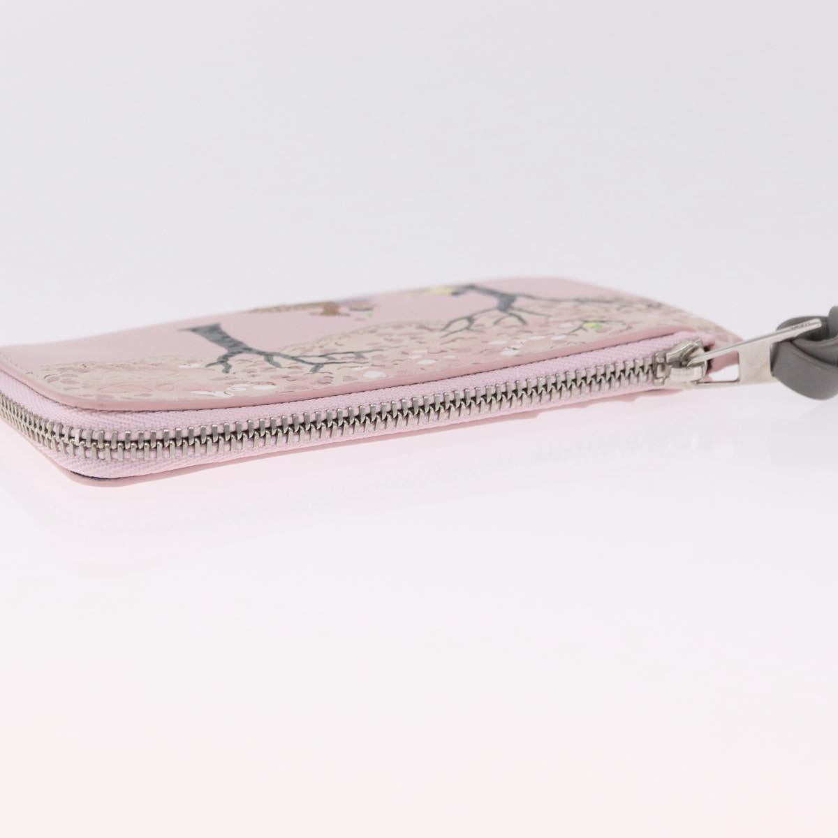 LOEWE x Suna Fujita Card Case Leather Japan Limited Pink Silver Auth 212786SM