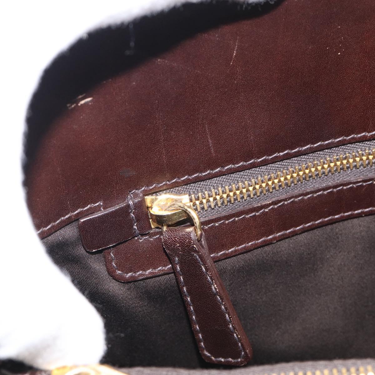 Miu Miu Hand Bag Leather Brown Gold Auth 212794A