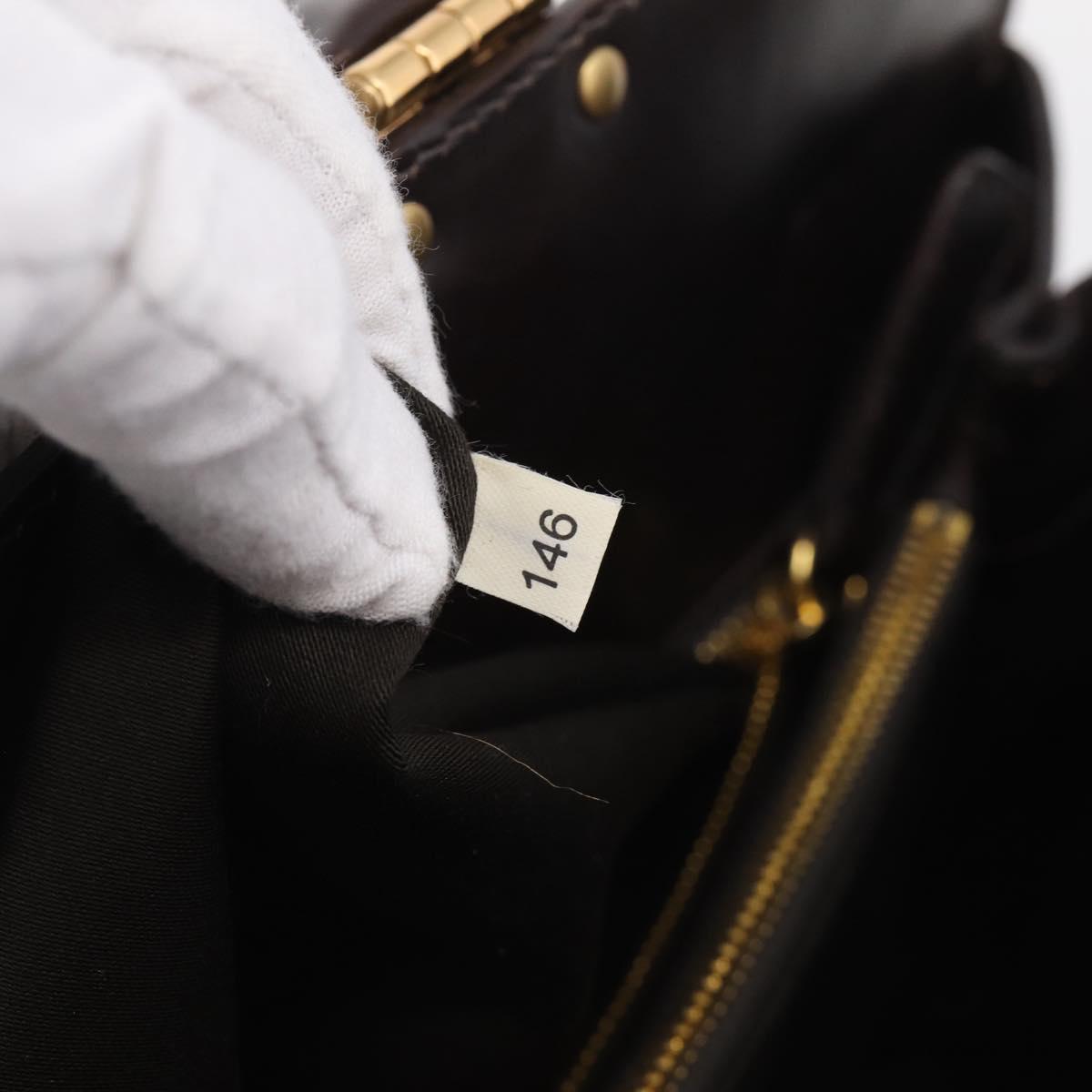 Miu Miu Hand Bag Leather Brown Gold Auth 212794A