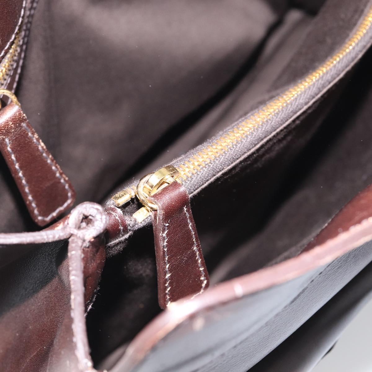 Miu Miu Hand Bag Leather Brown Gold Auth 212794A