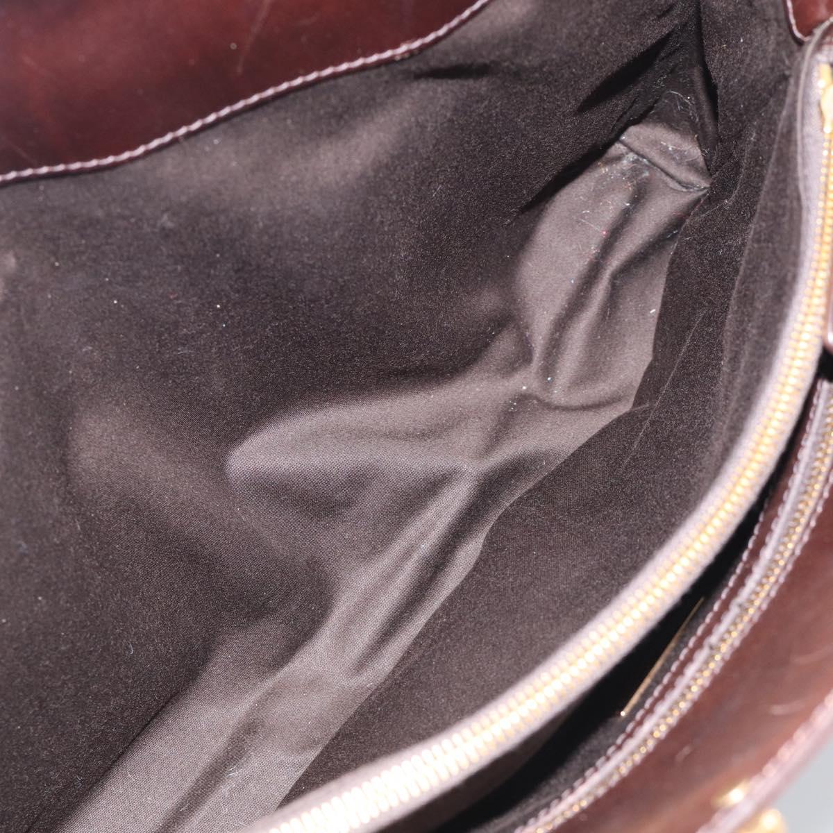 Miu Miu Hand Bag Leather Brown Gold Auth 212794A