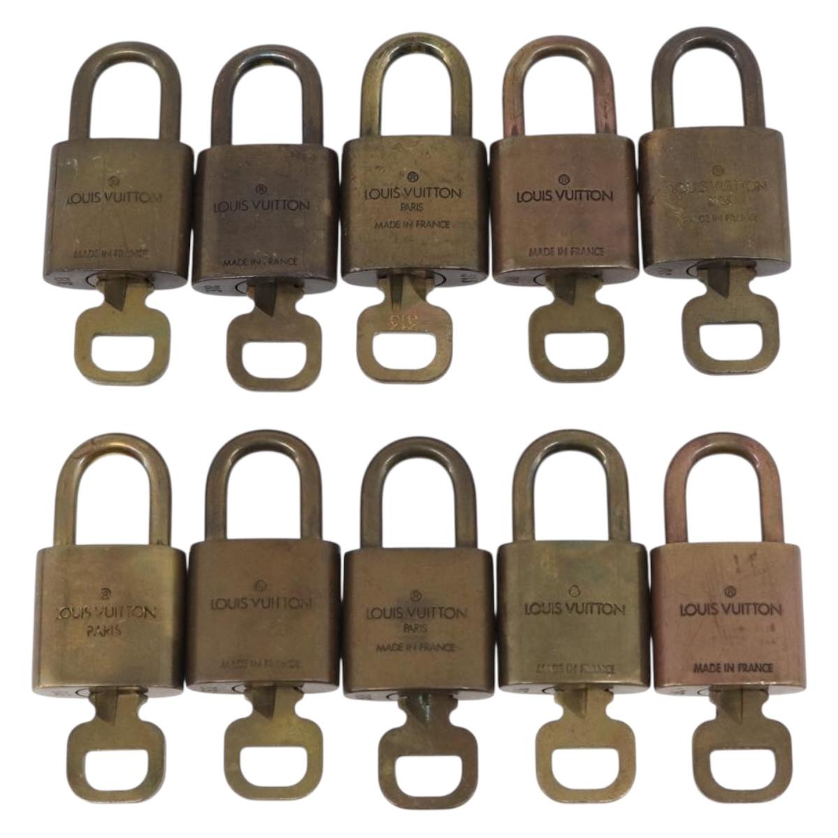 LOUIS VUITTON Padlock Metal 10 Set Gold Tone LV Auth 212796