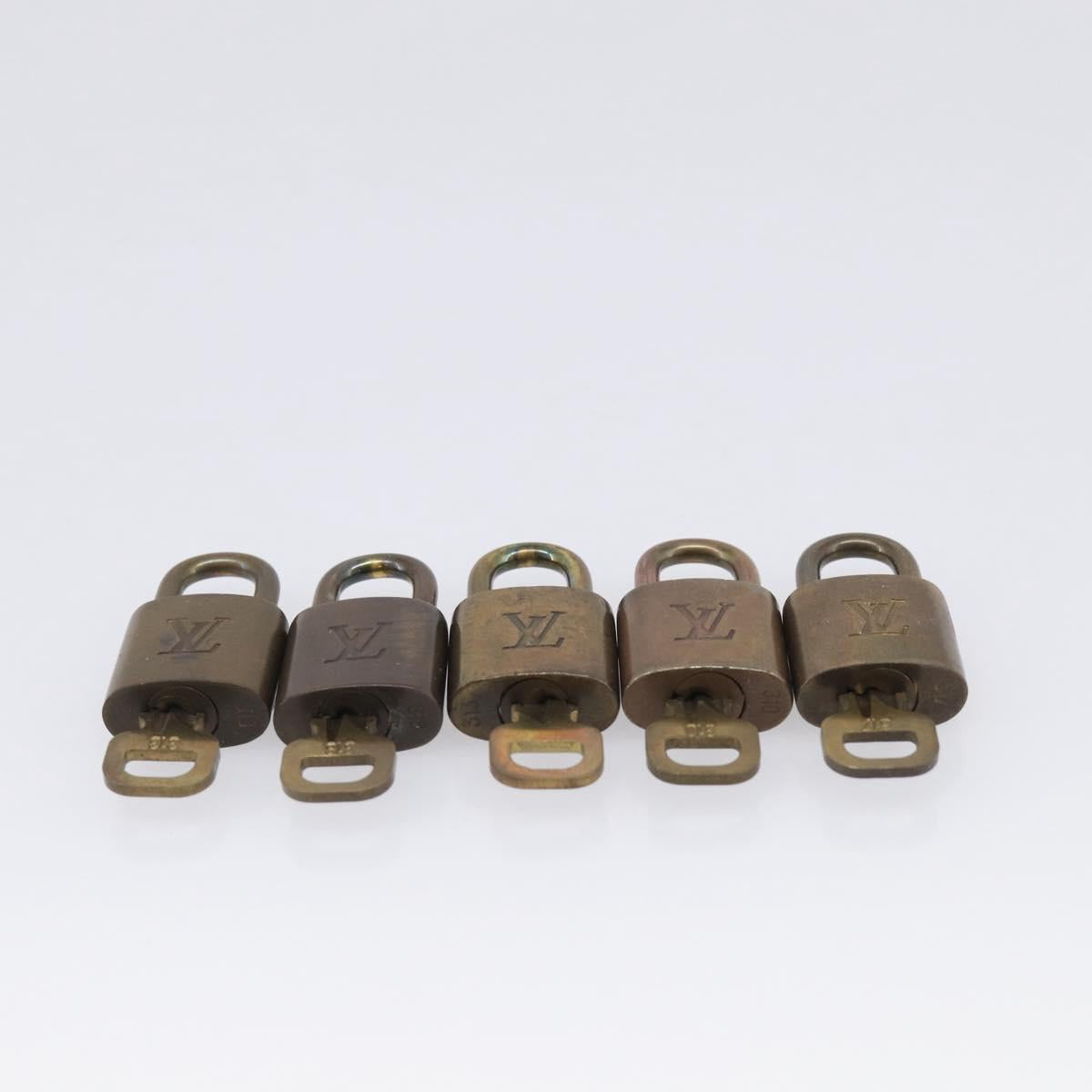 LOUIS VUITTON Padlock Metal 10 Set Gold Tone LV Auth 212796