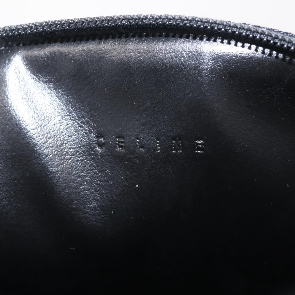 CELINE Macadam Pouch PVC Black Gold Auth 212802A