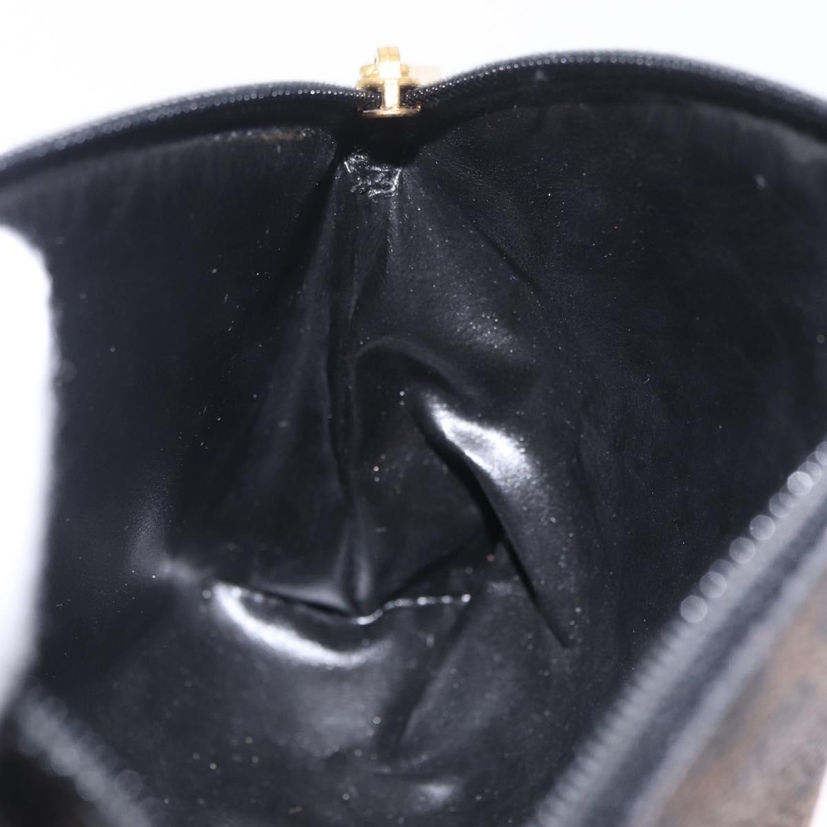 CELINE Macadam Pouch PVC Black Gold Auth 212802A
