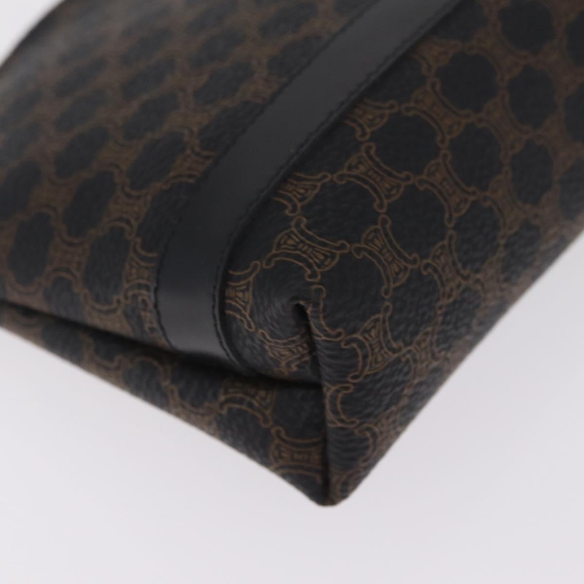 CELINE Macadam Pouch PVC Black Gold Auth 212802A
