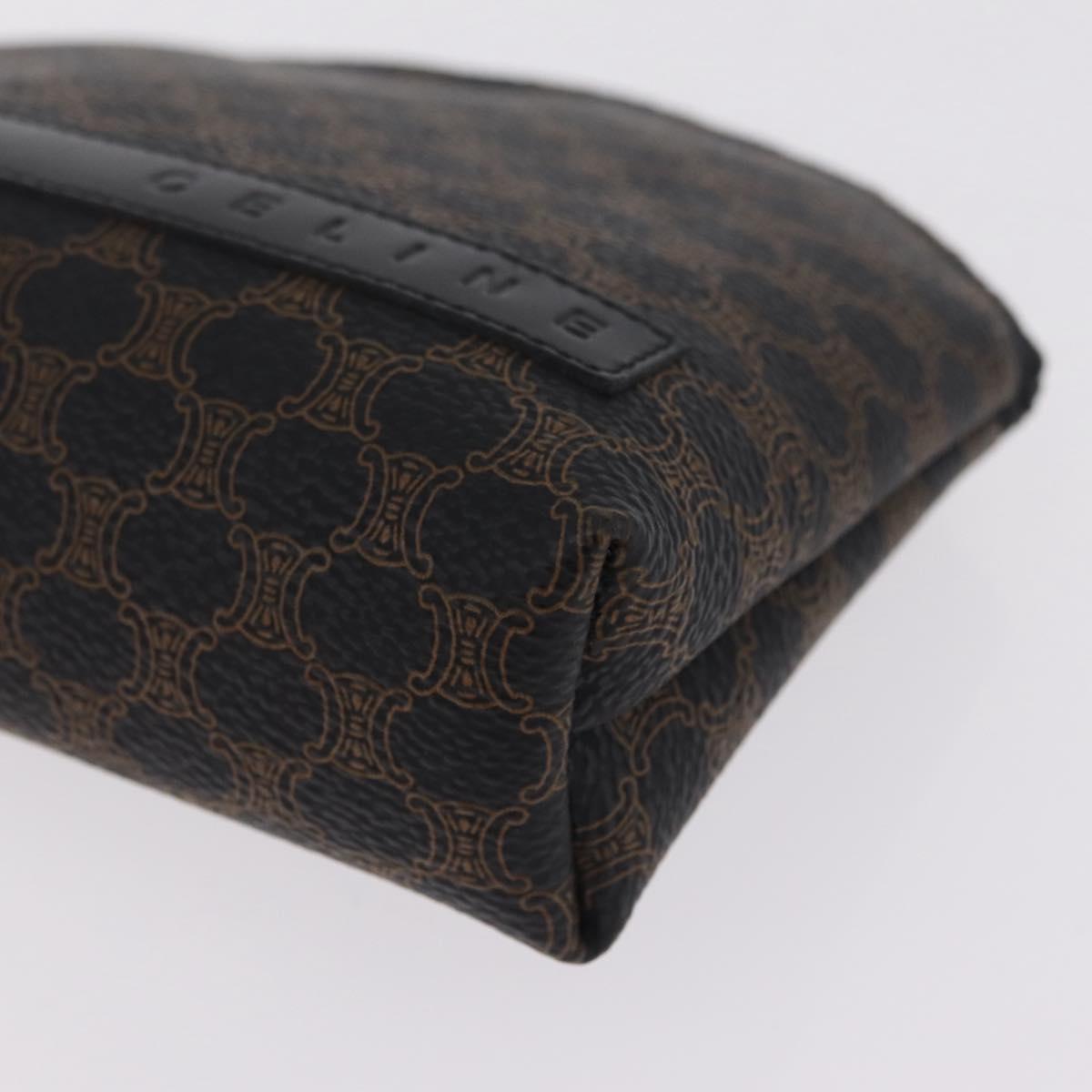 CELINE Macadam Pouch PVC Black Gold Auth 212802A