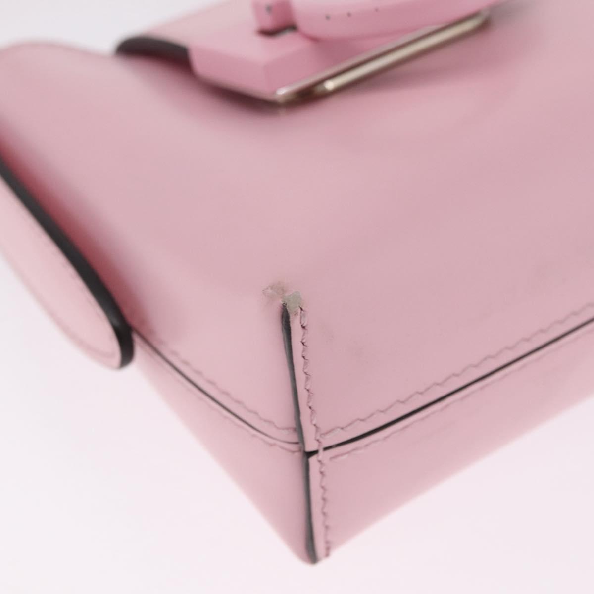 Salvatore Ferragamo Gancini Mini Hand Bag Leather Pink Auth 212917V