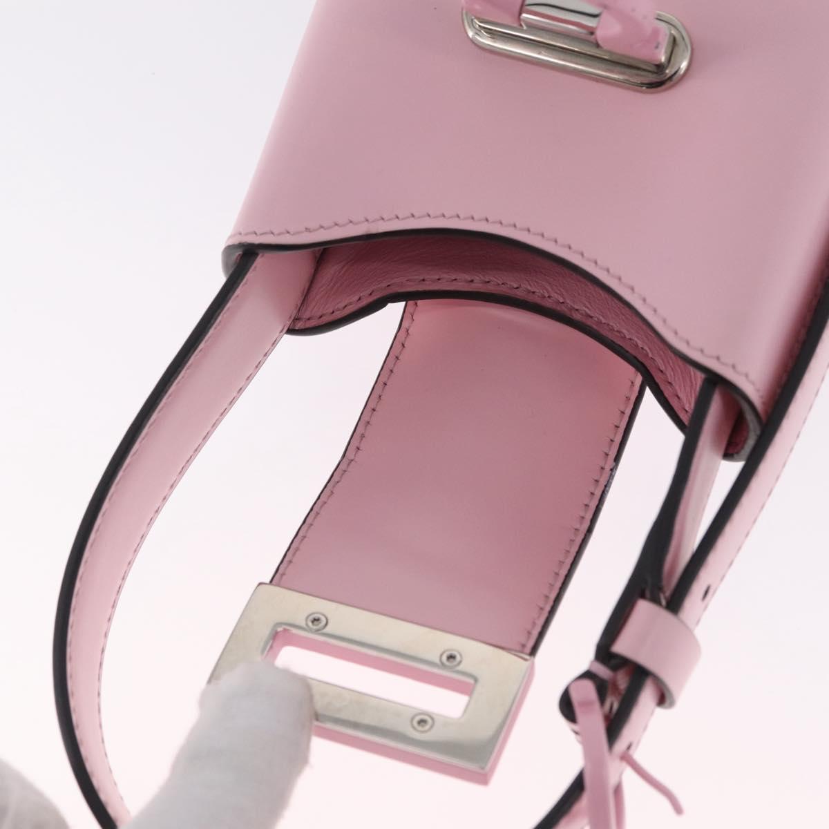 Salvatore Ferragamo Gancini Mini Hand Bag Leather Pink Auth 212917V