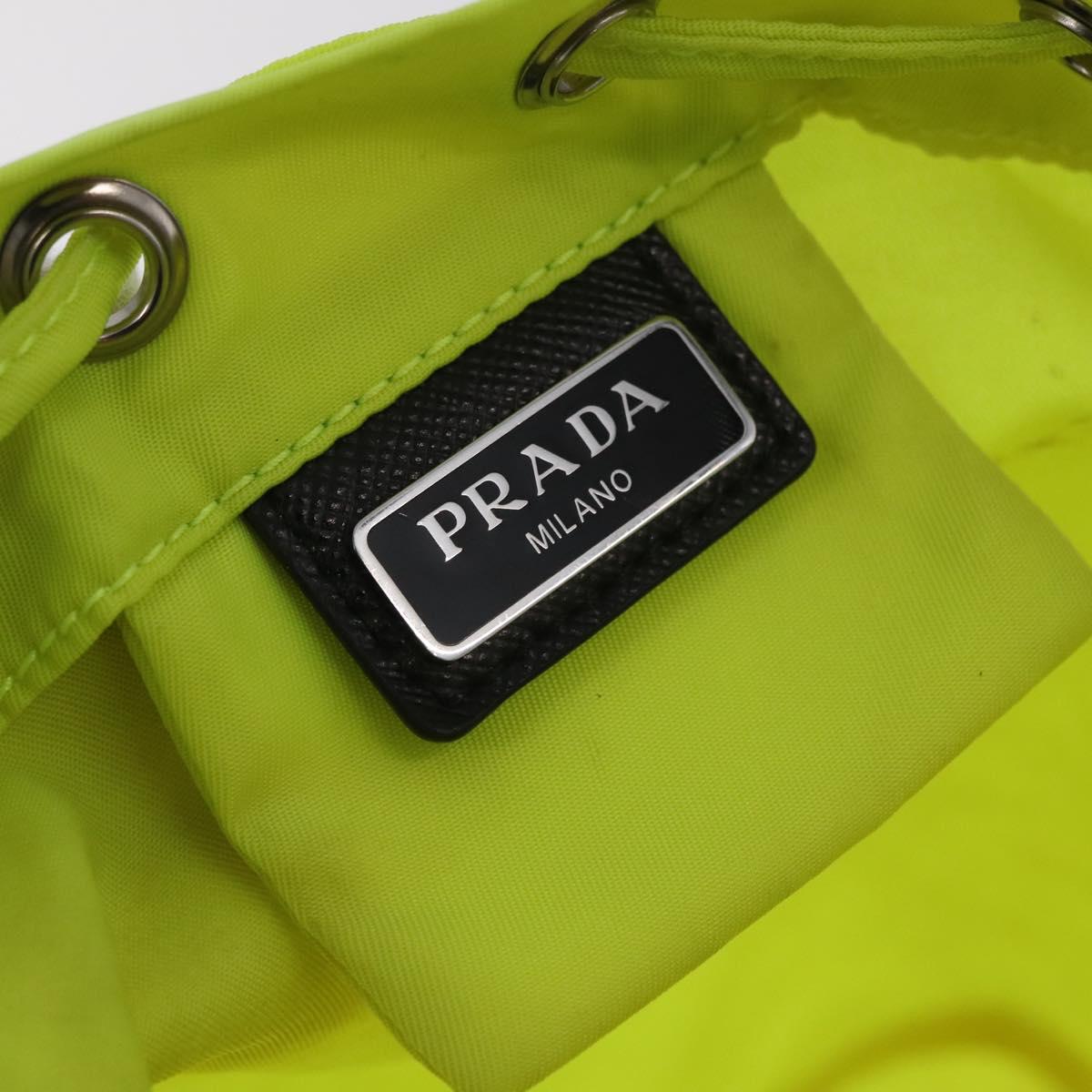 PRADA Pouch Nylon Light Yellow Auth 212918A
