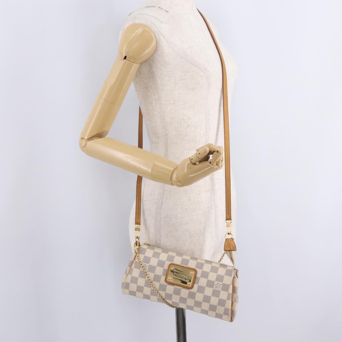 LOUIS VUITTON Damier Azur Eva Shoulder Bag 2way N55214 LV Auth 212930A