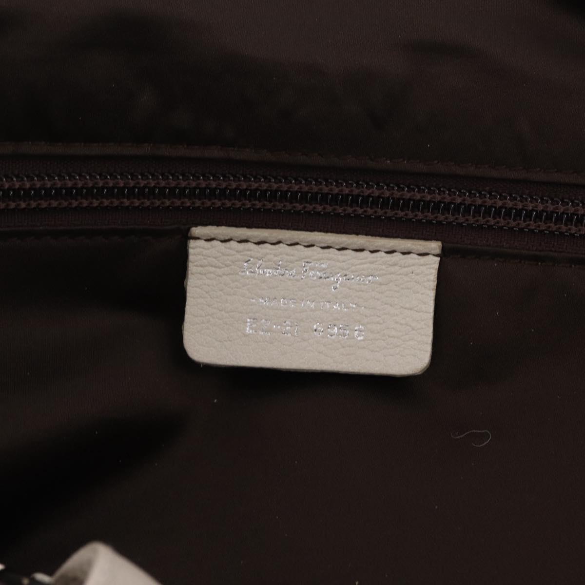 Salvatore Ferragamo Shoulder Bag Wool Knitted Fabrics Gray Silver Auth 212936V