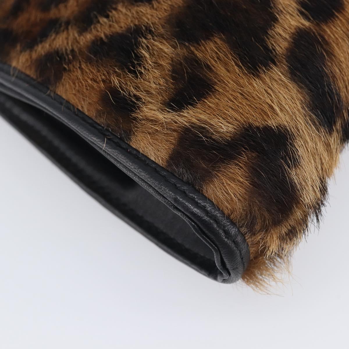 LOEWE Hand Bag Harako leather Brown Gold Auth 212938V
