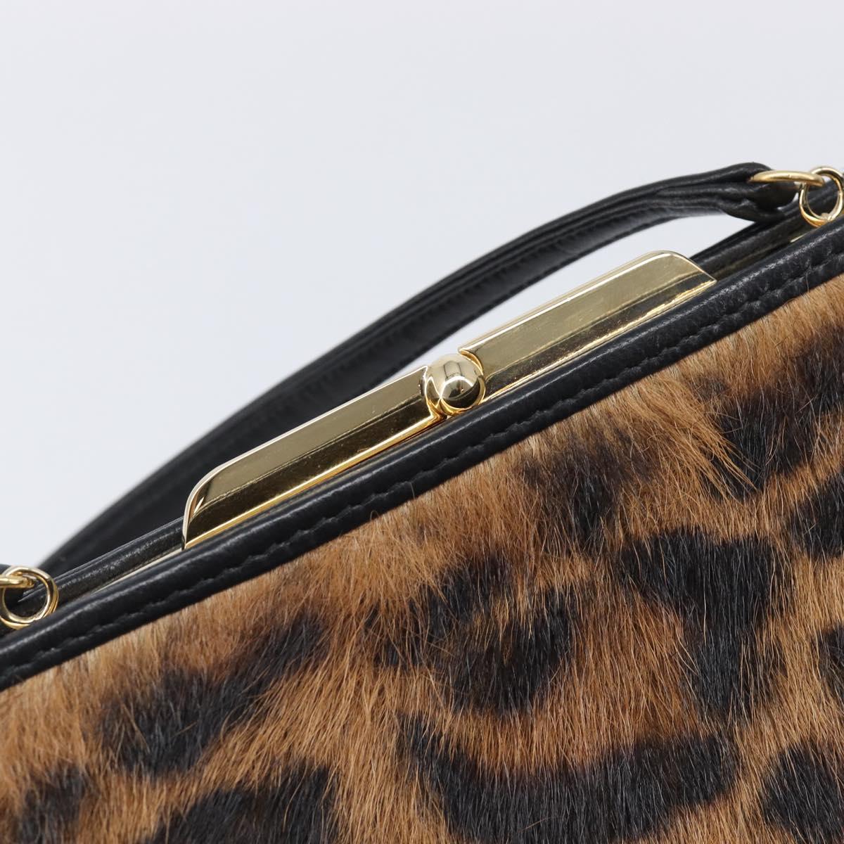 LOEWE Hand Bag Harako leather Brown Gold Auth 212938V