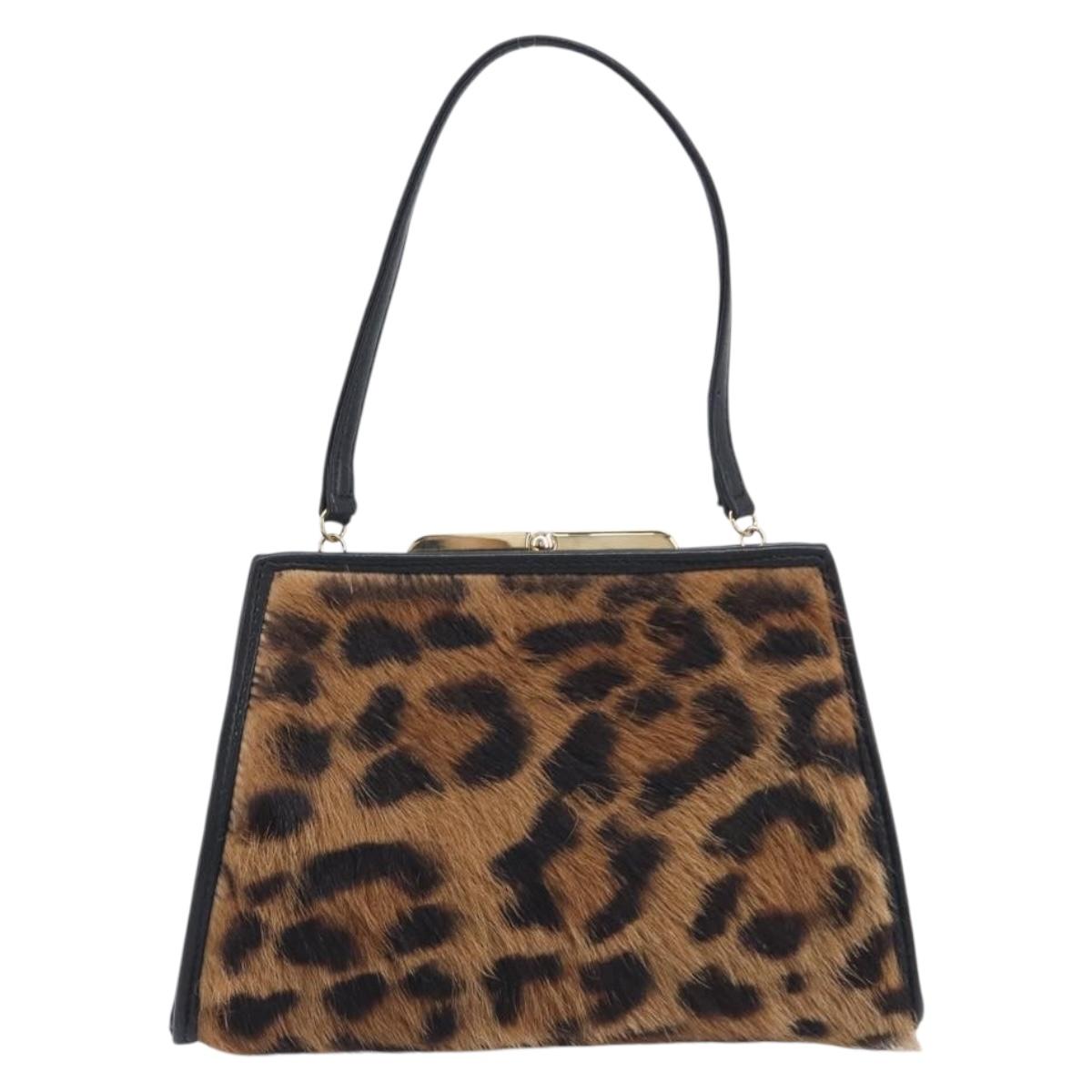 LOEWE Hand Bag Harako leather Brown Gold Auth 212938V