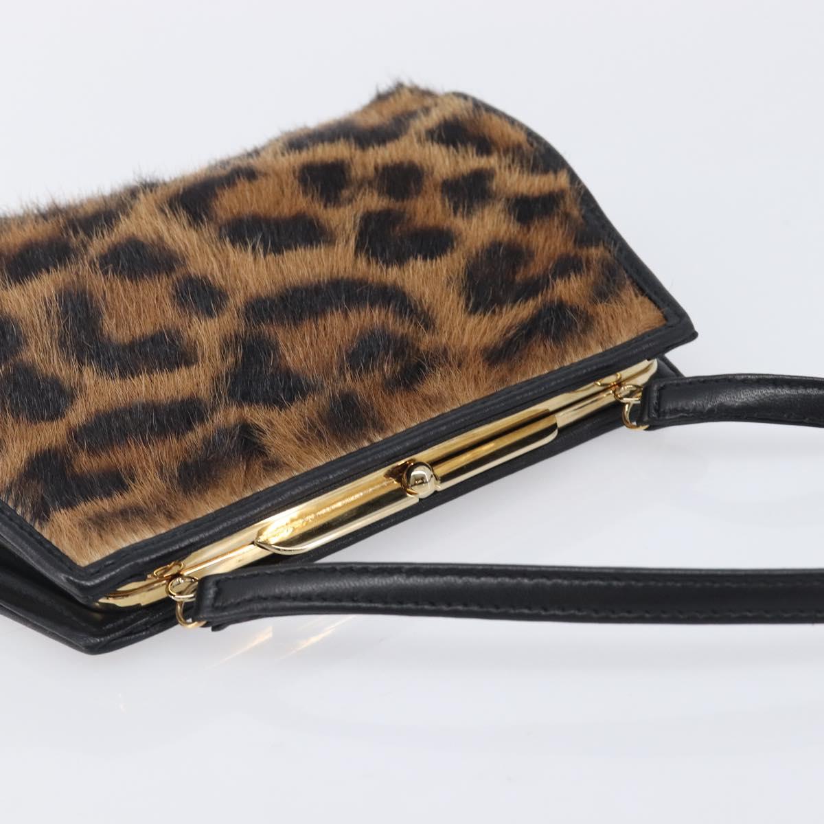 LOEWE Hand Bag Harako leather Brown Gold Auth 212938V
