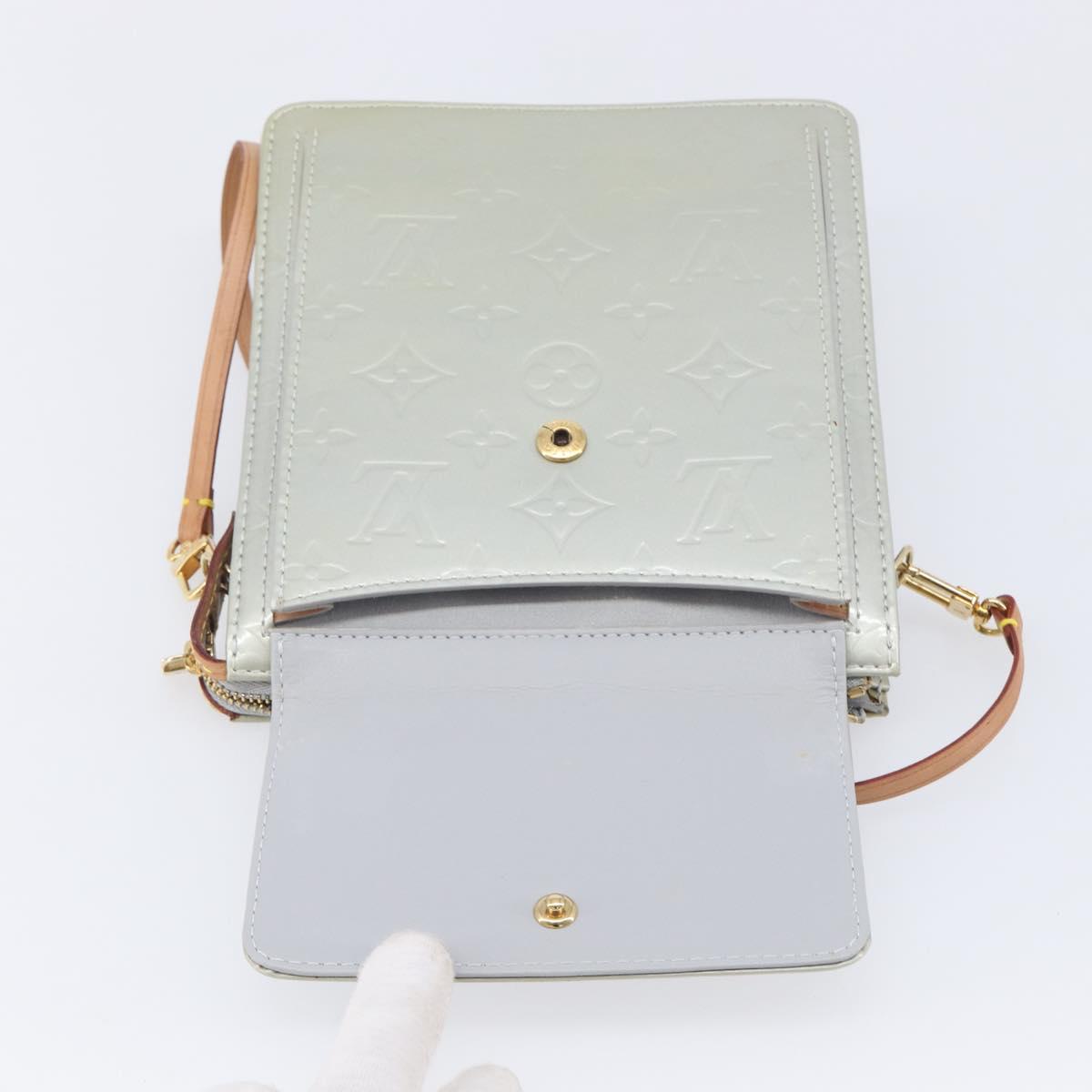 LOUIS VUITTON Monogram Vernis Motto Accessory Pouch Gris M91030 LV Auth 212944V