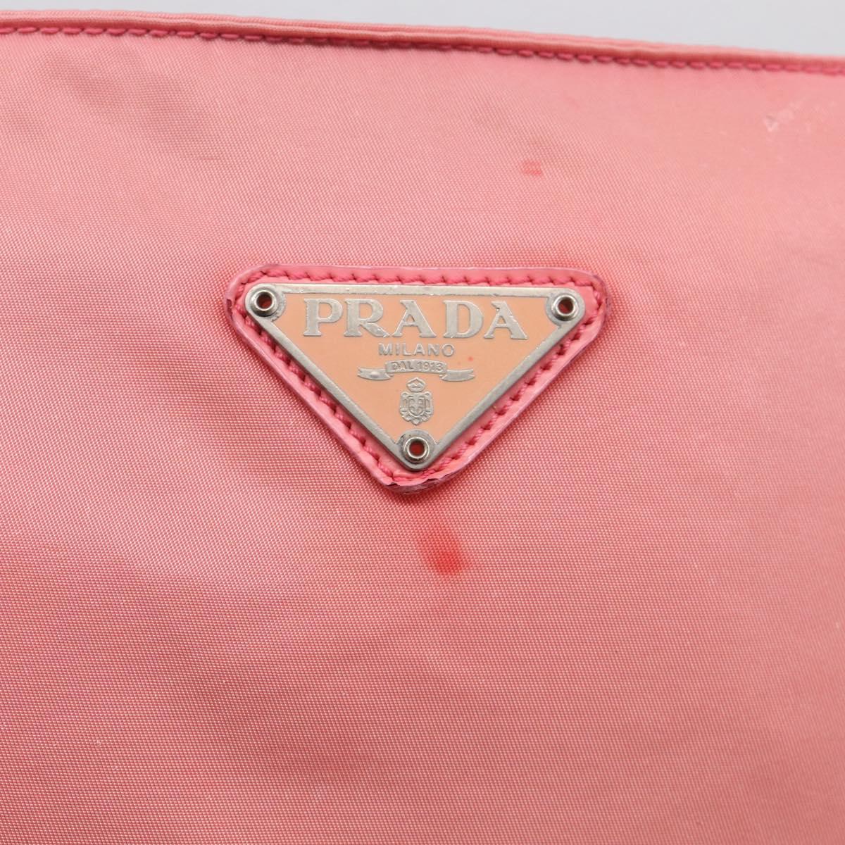 PRADA Shoulder Bag Nylon Pink Silver Auth 212970