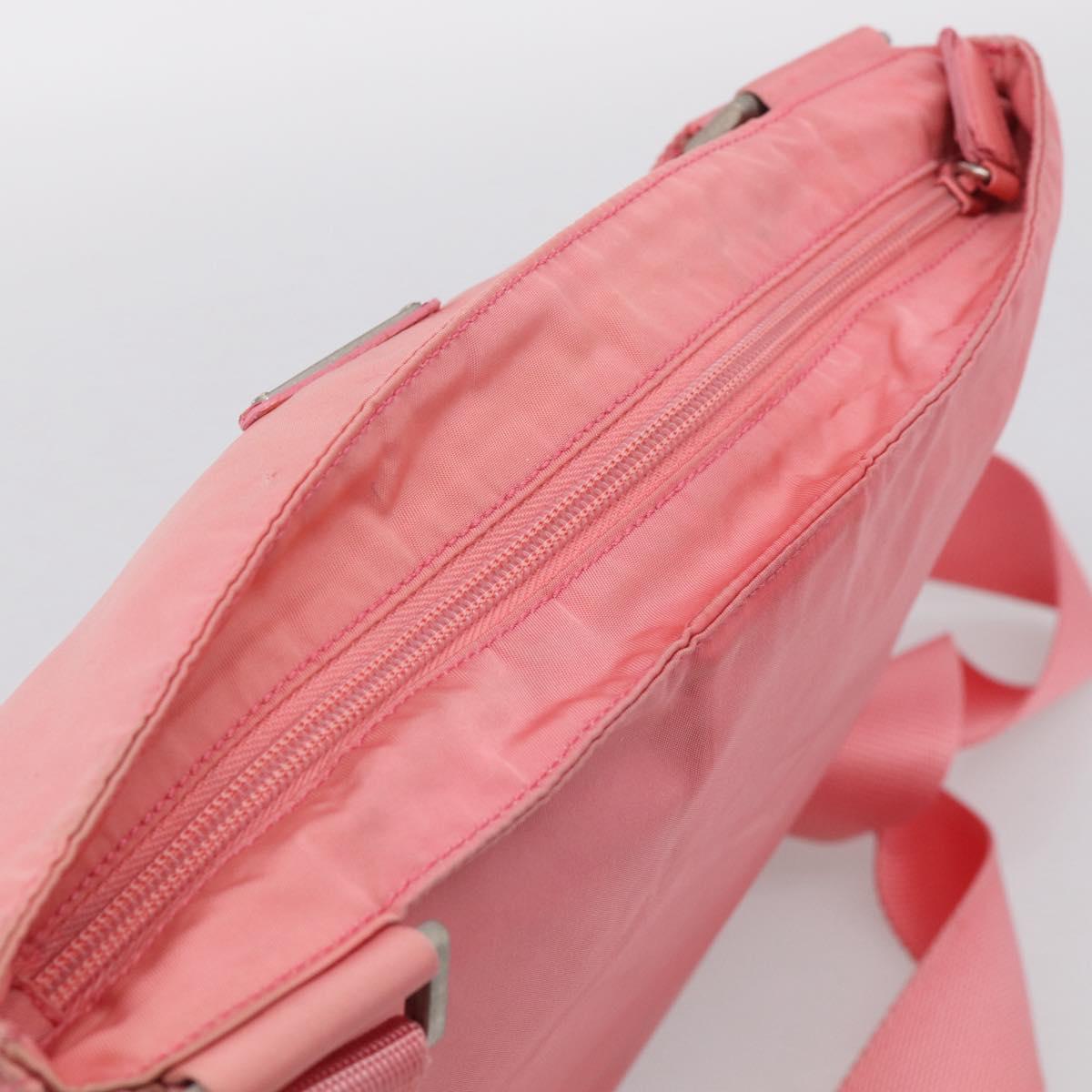 PRADA Shoulder Bag Nylon Pink Silver Auth 212970