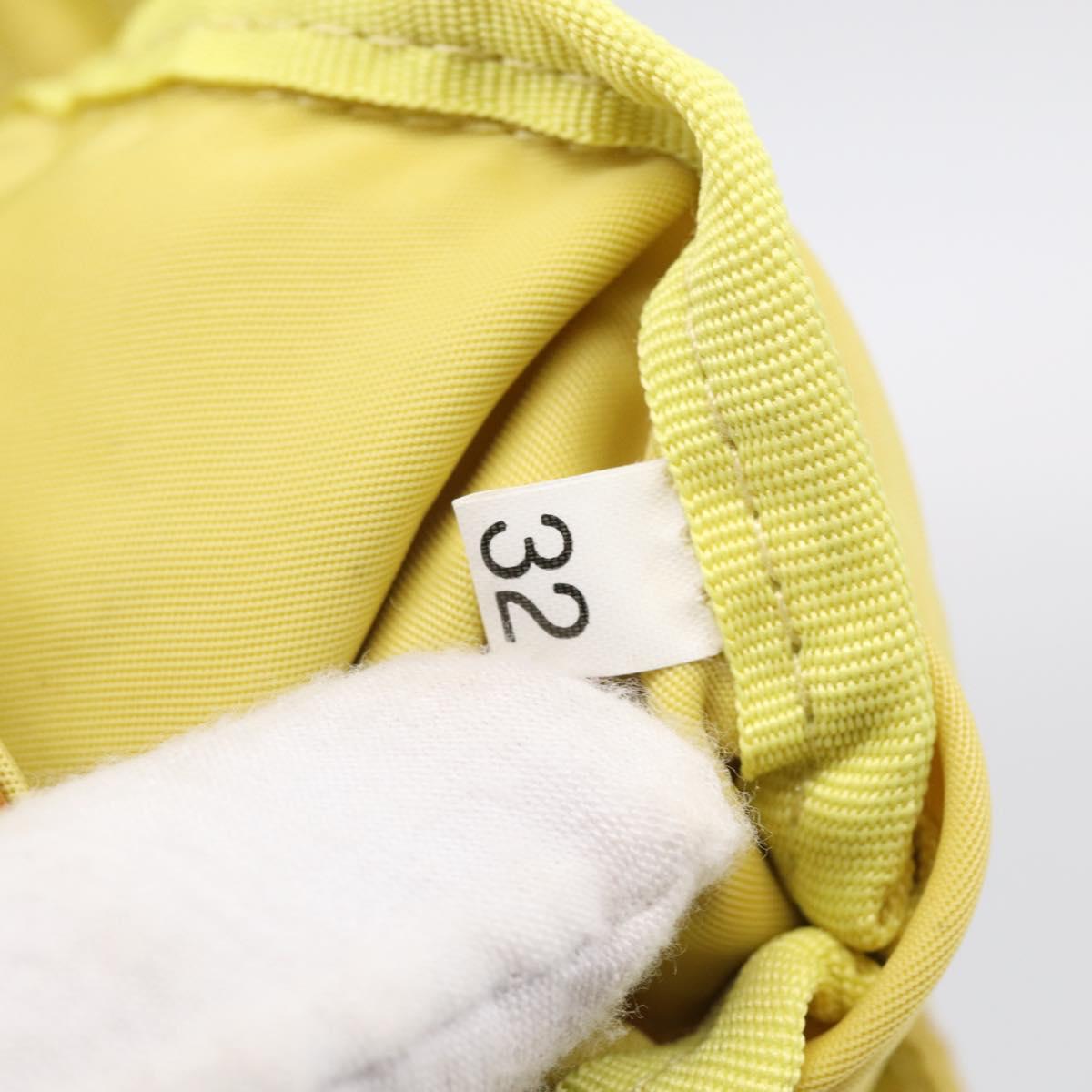 PRADA Shoulder Bag Nylon Yellow Silver Auth 212976