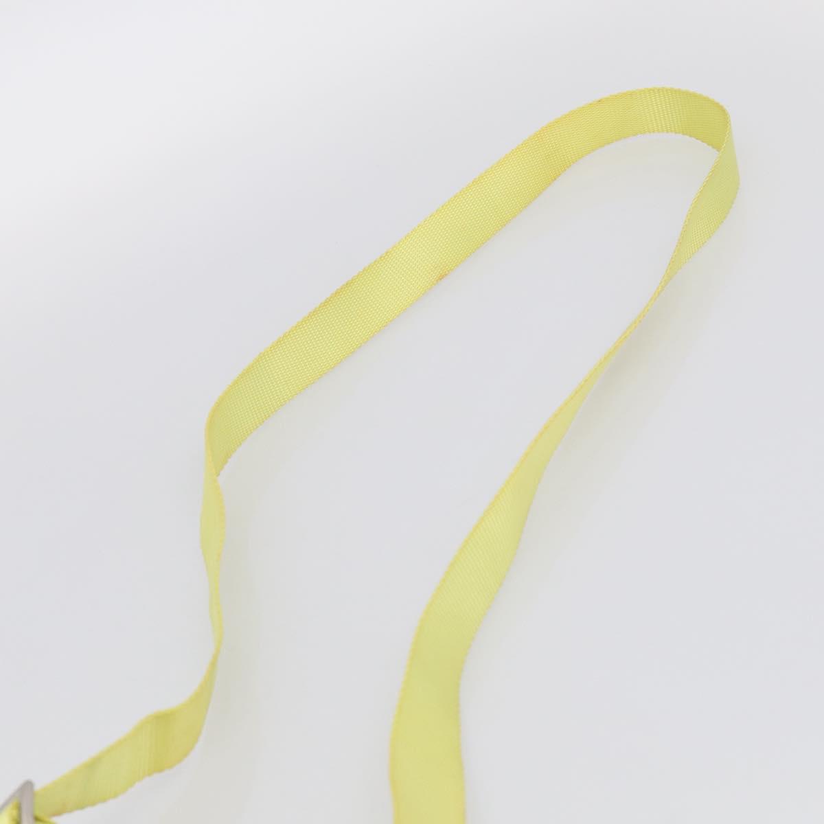 PRADA Shoulder Bag Nylon Yellow Silver Auth 212976