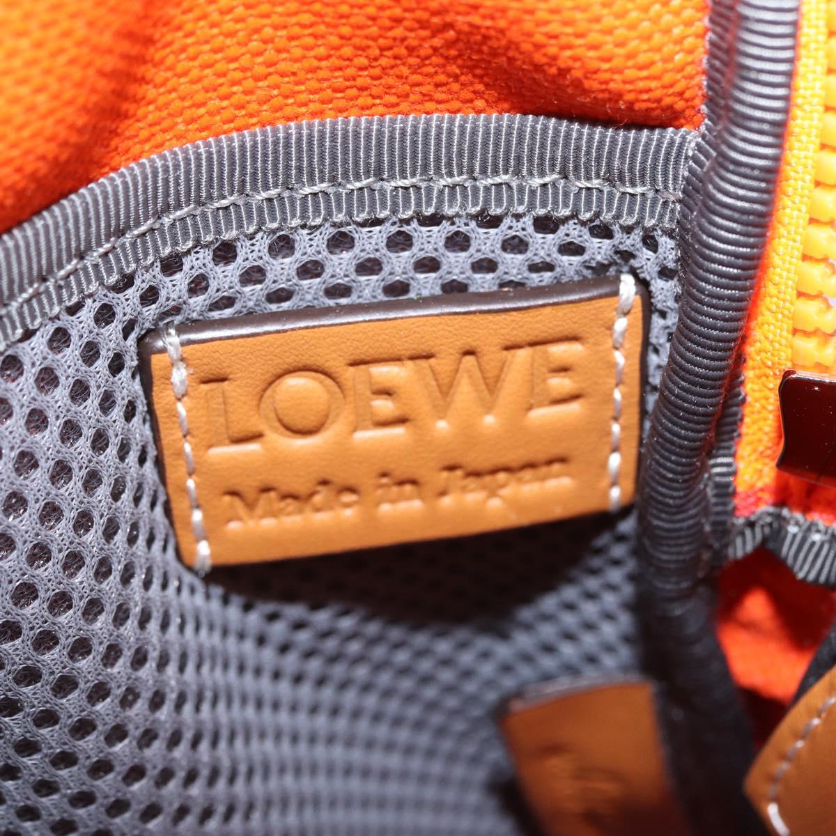 LOEWE Irohebe Nature Neck Pouch Shoulder Bag Canvas Blue Silver Auth 212977M