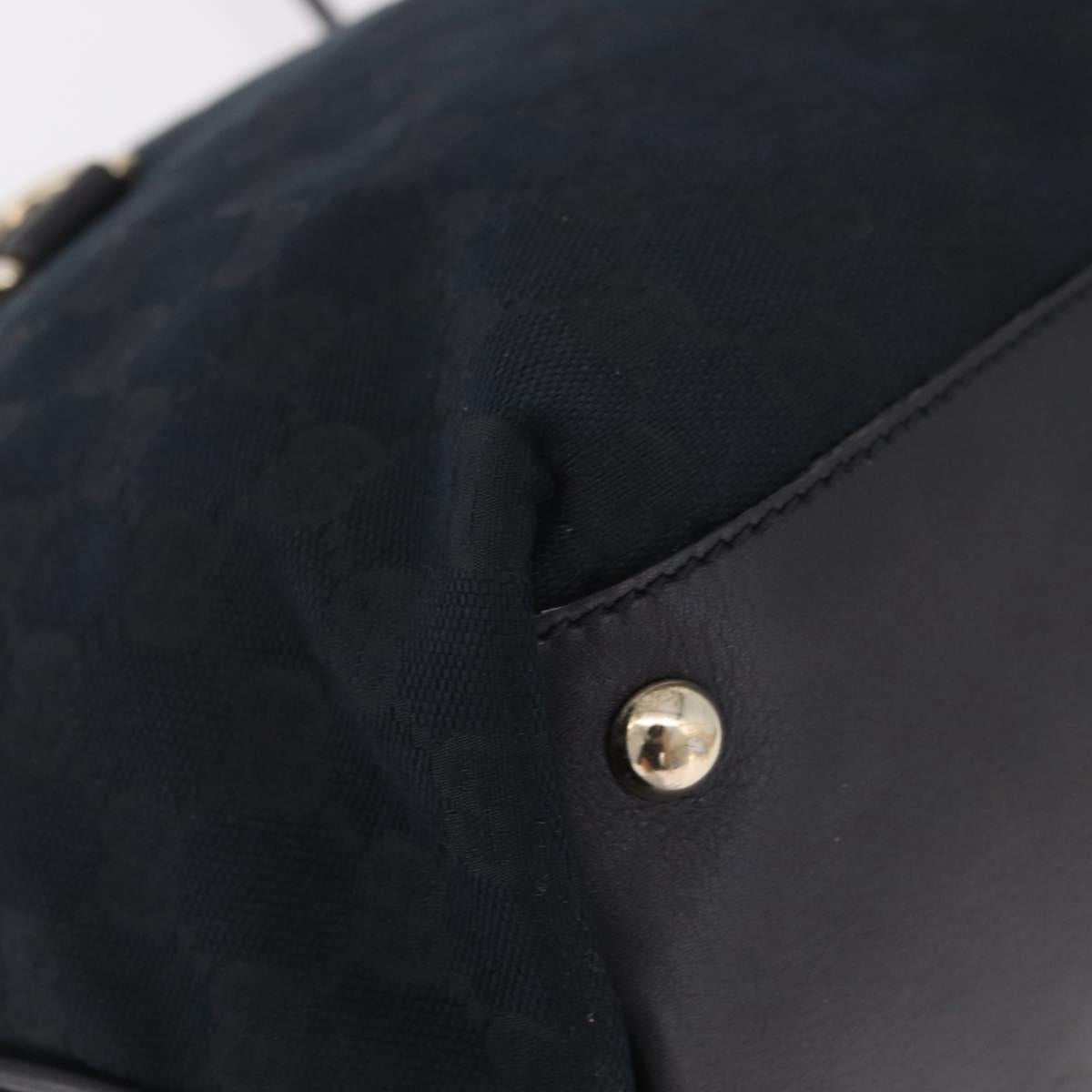 GUCCI GG Canvas Hand Bag Black Gold 169946 Auth 213000