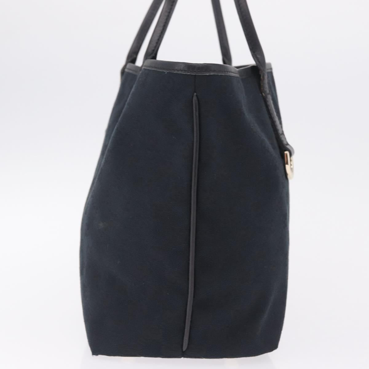 GUCCI GG Canvas Hand Bag Black Gold 169946 Auth 213000