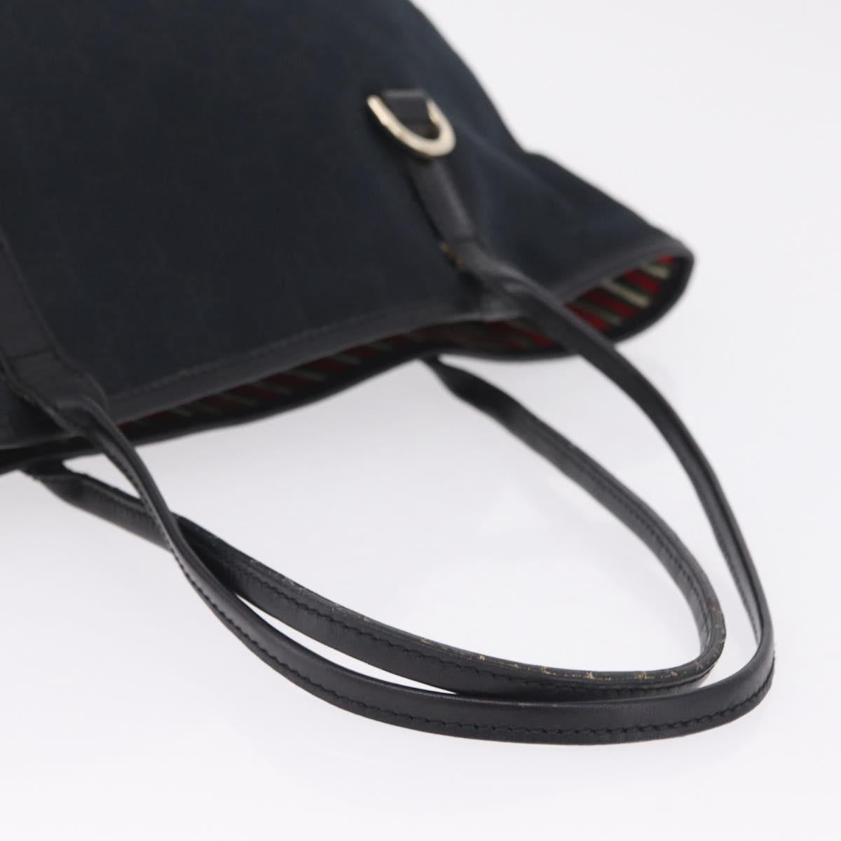 GUCCI GG Canvas Hand Bag Black Gold 169946 Auth 213000