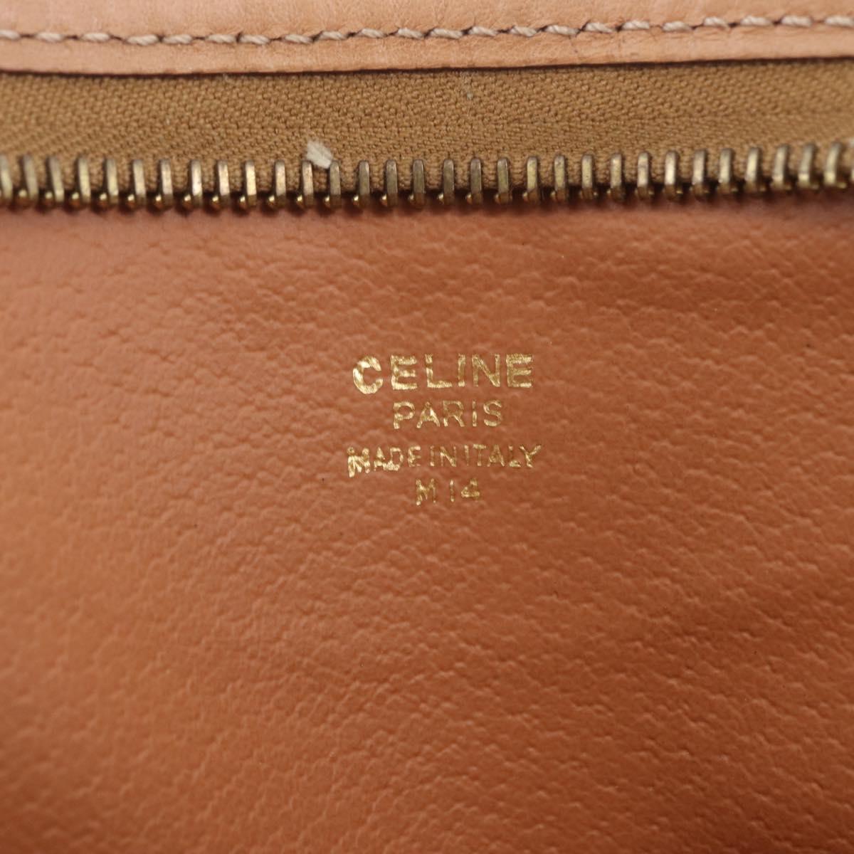 CELINE Macadam Canvas Clutch Bag PVC Leather Brown Gold Auth 213004A