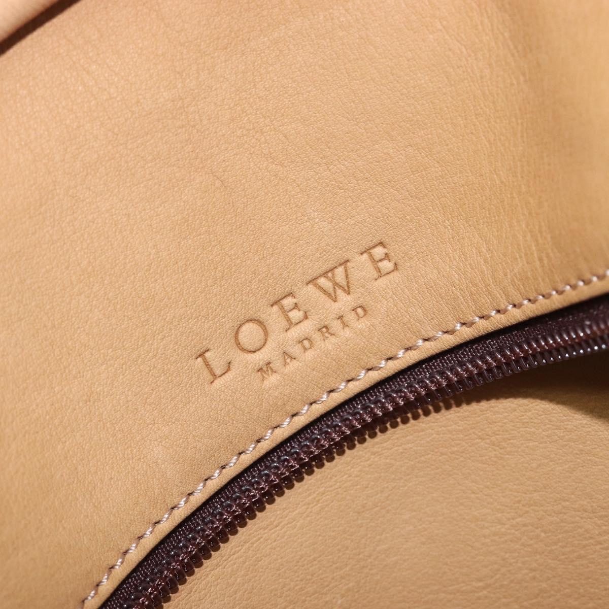 LOEWE Anagram Amazona 40 Hand Bag Suede Leather Brown Gold Auth 213005A