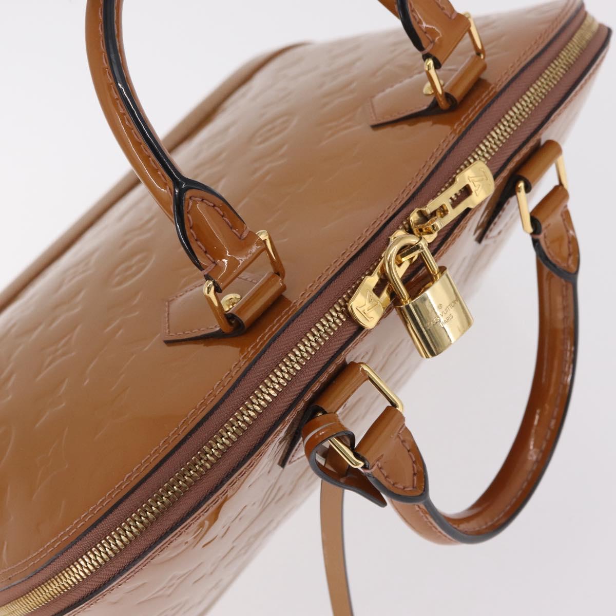 LOUIS VUITTON Monogram Vernis Alma PM Bag Rose Velours M91583 LV Auth 213007A