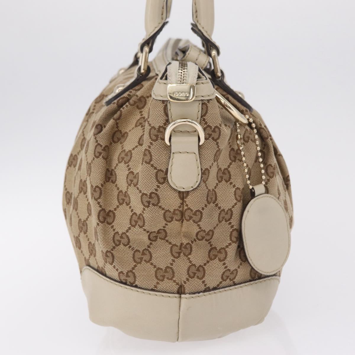 GUCCI GG Canvas Hand Bag Beige Gold 247902 Auth 213008