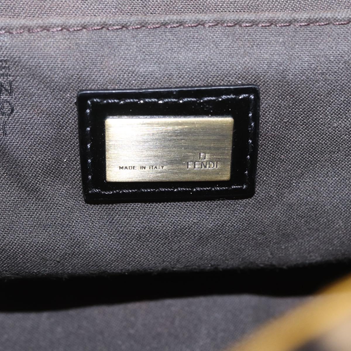FENDI Chain Shoulder Bag Velvet Beige Auth 213013V