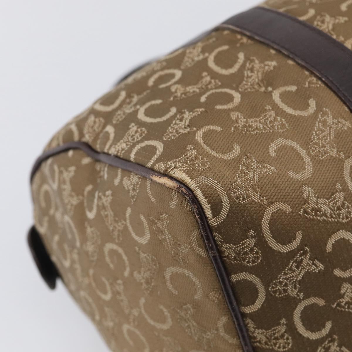 CELINE C Sulky Hand Bag Canvas Brown Gold Auth 213024