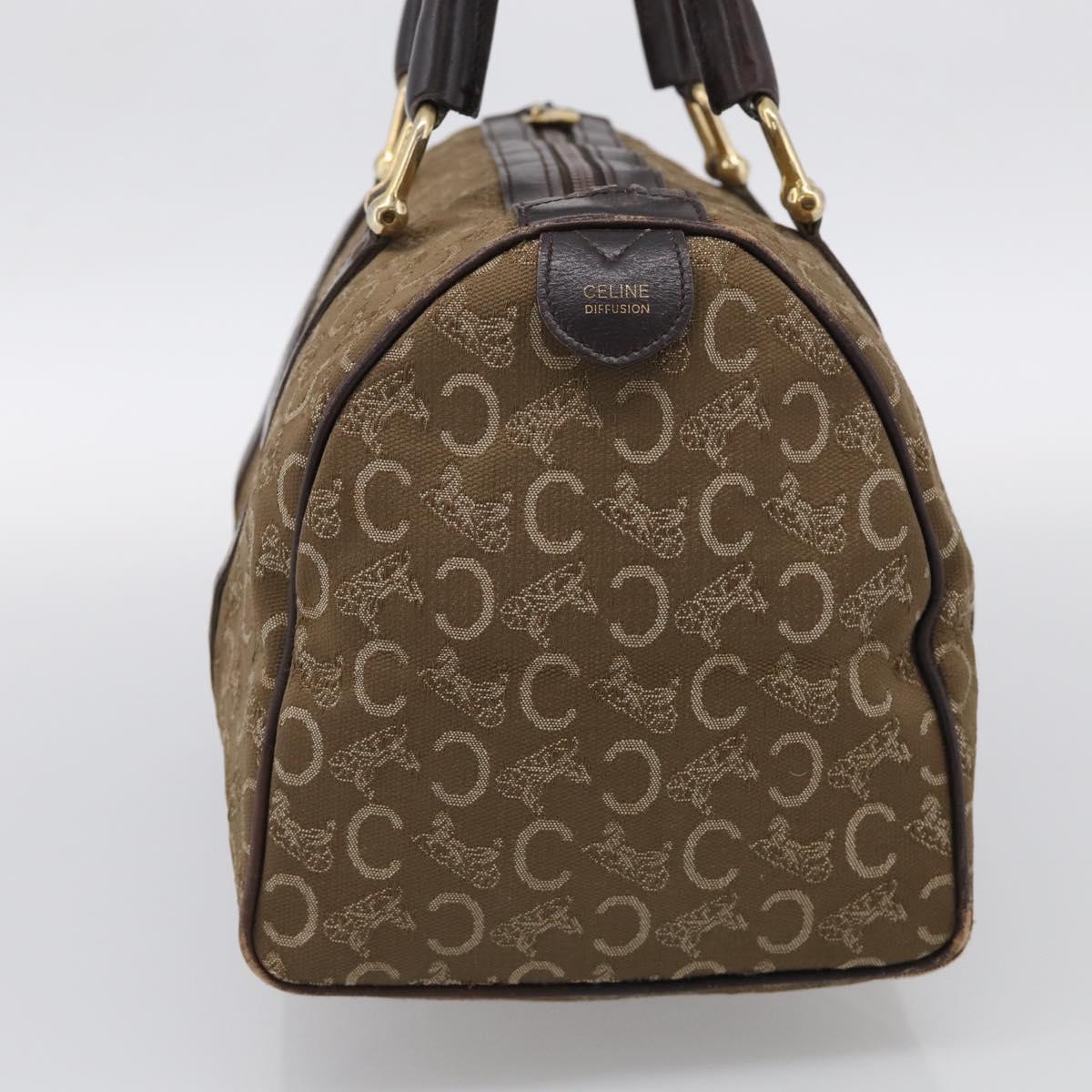 CELINE C Sulky Hand Bag Canvas Brown Gold Auth 213024