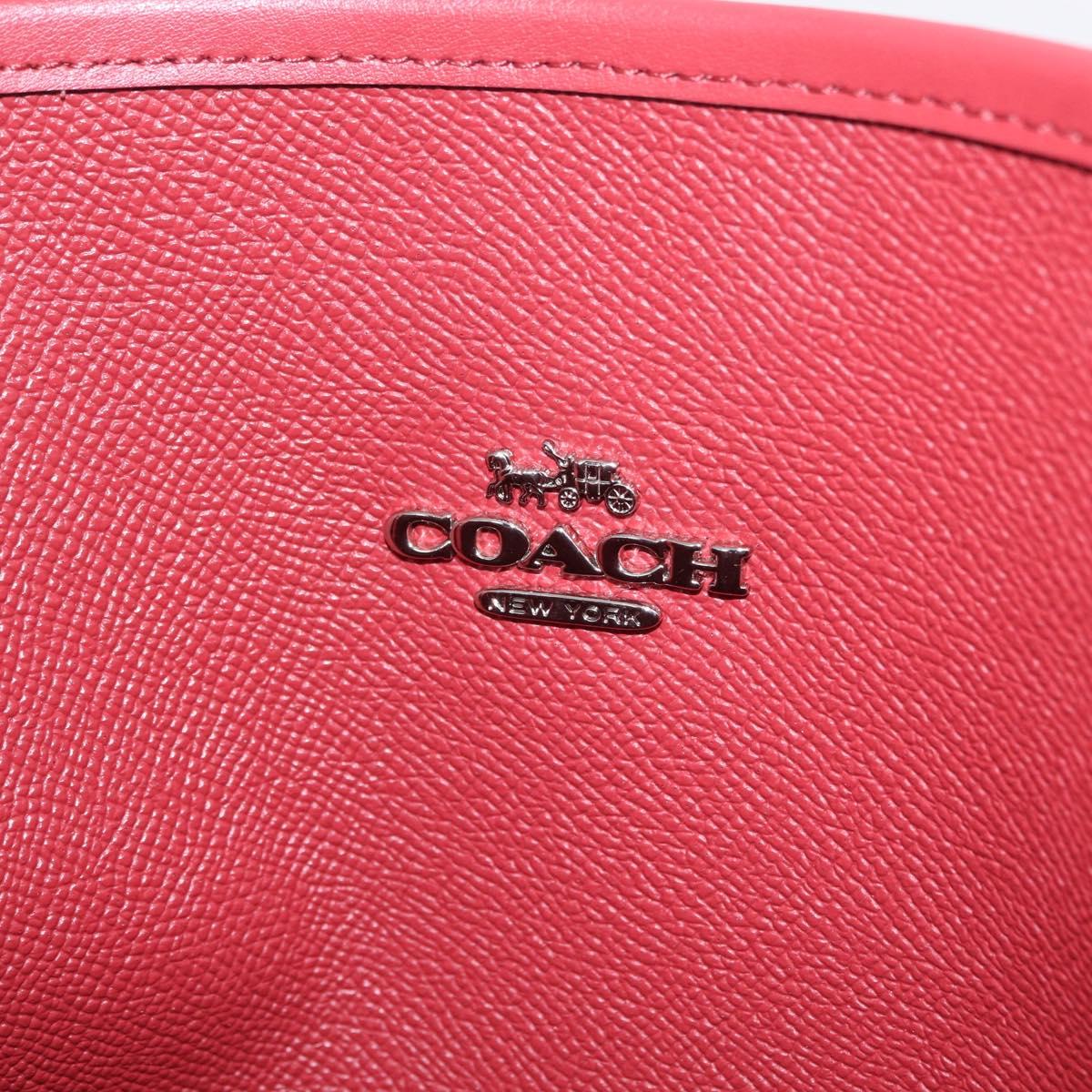 Coach Signature Tote Bag PVC Pac-Man Beige Silver Auth 213028M