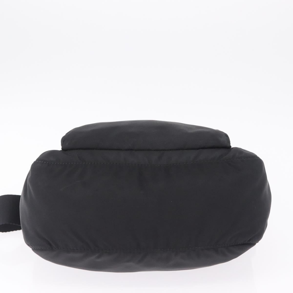 PRADA Shoulder Bag Nylon Black Silver Auth 213029