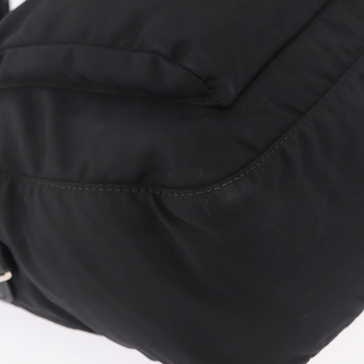 PRADA Shoulder Bag Nylon Black Silver Auth 213029