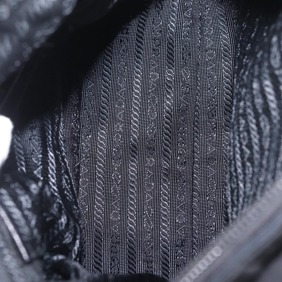 PRADA Shoulder Bag Nylon Black Silver Auth 213029