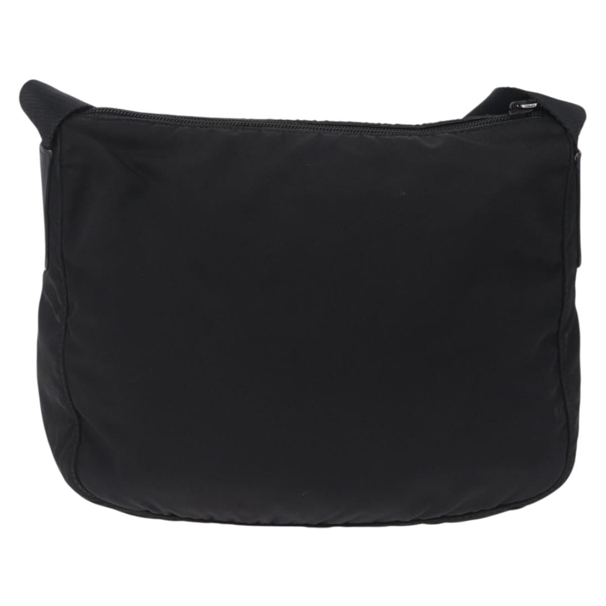 PRADA Shoulder Bag Nylon Black Silver Auth 213029