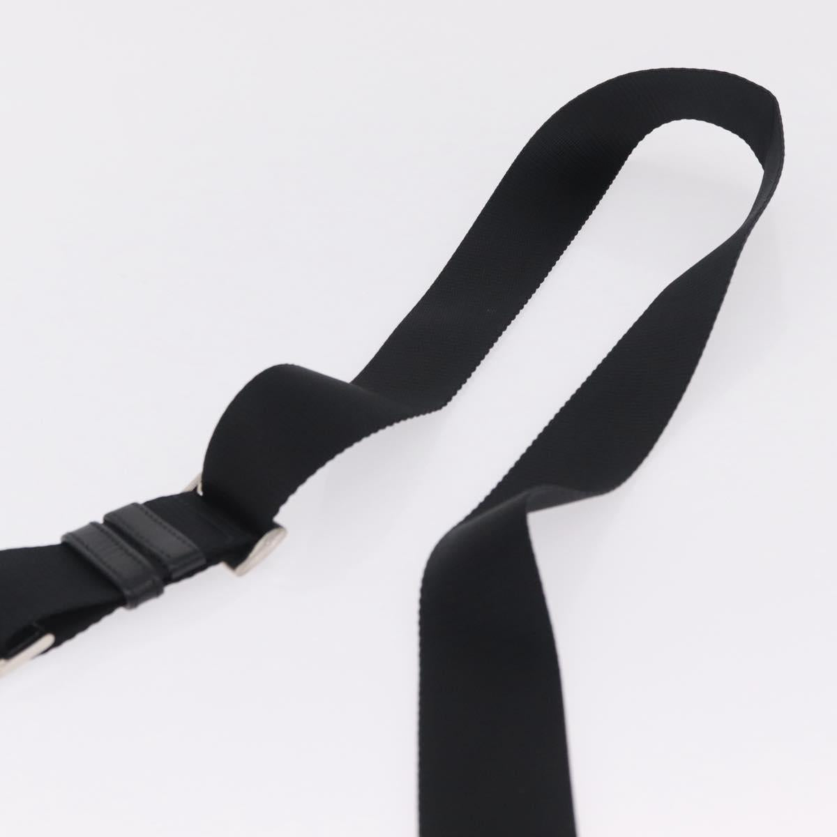 PRADA Shoulder Bag Nylon Black Silver Auth 213029