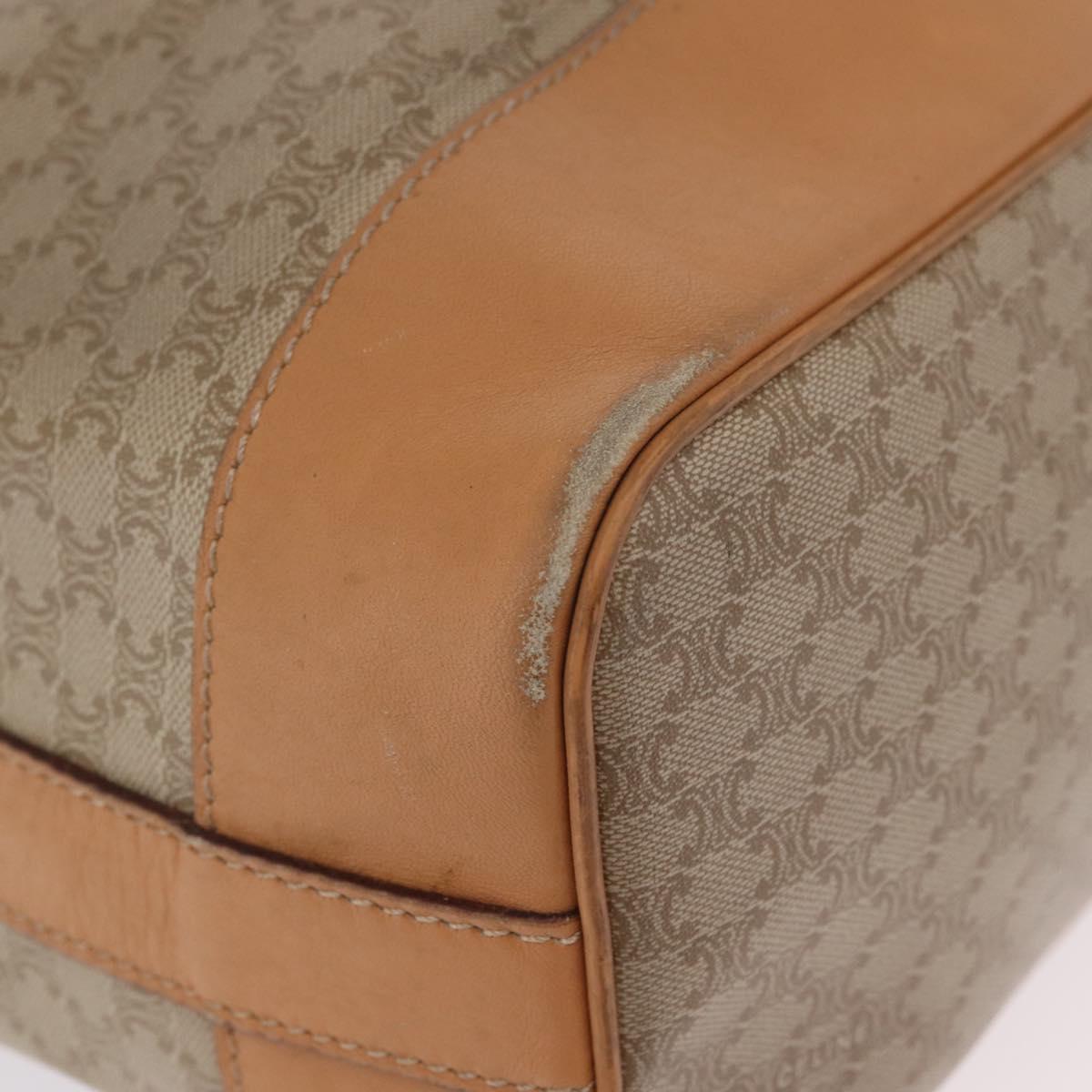 CELINE Macadam Canvas Shoulder Bag PVC Beige Gold Auth 213030