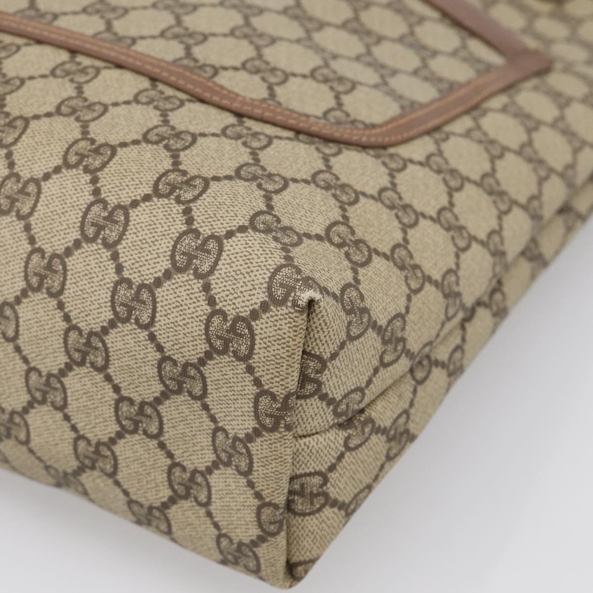 GUCCI GG Supreme Web Sherry Line Bag PVC Beige Gold 002 123 6487 Auth 213031A