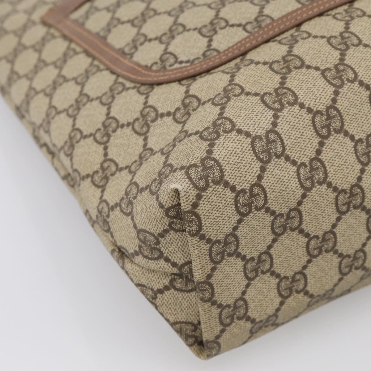 GUCCI GG Supreme Web Sherry Line Bag PVC Beige Gold 002 123 6487 Auth 213031A