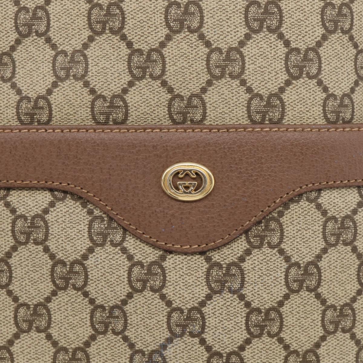 GUCCI GG Supreme Web Sherry Line Bag PVC Beige Gold 002 123 6487 Auth 213031A