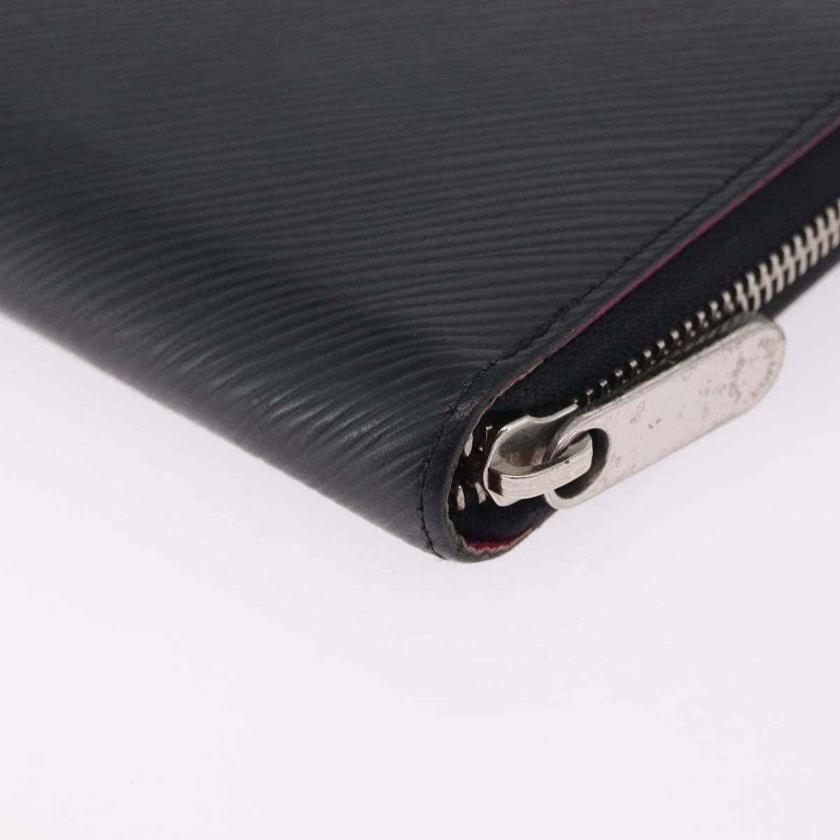 LOUIS VUITTON Epi Zippy Wallet Long Wallet Black M64838 LV Auth 213034A